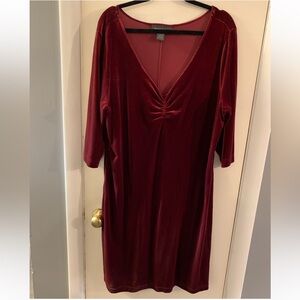 Elegant Burgundy Velvet Dress